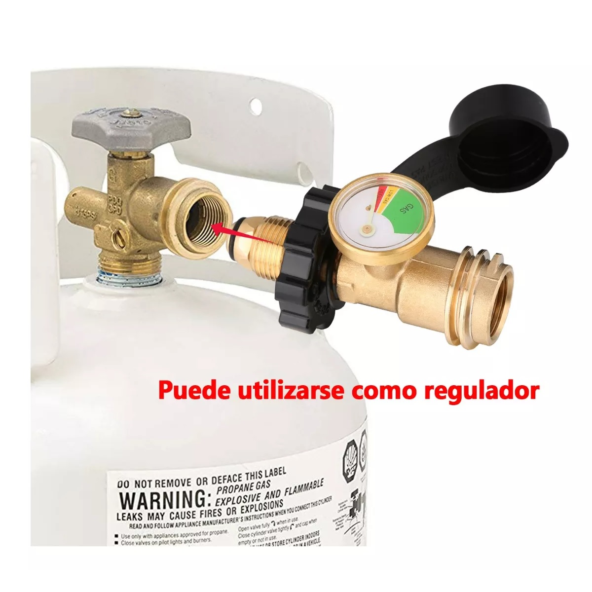 Manómetro Medidor Regulador Adaptador Para Tanque De Gas Lp