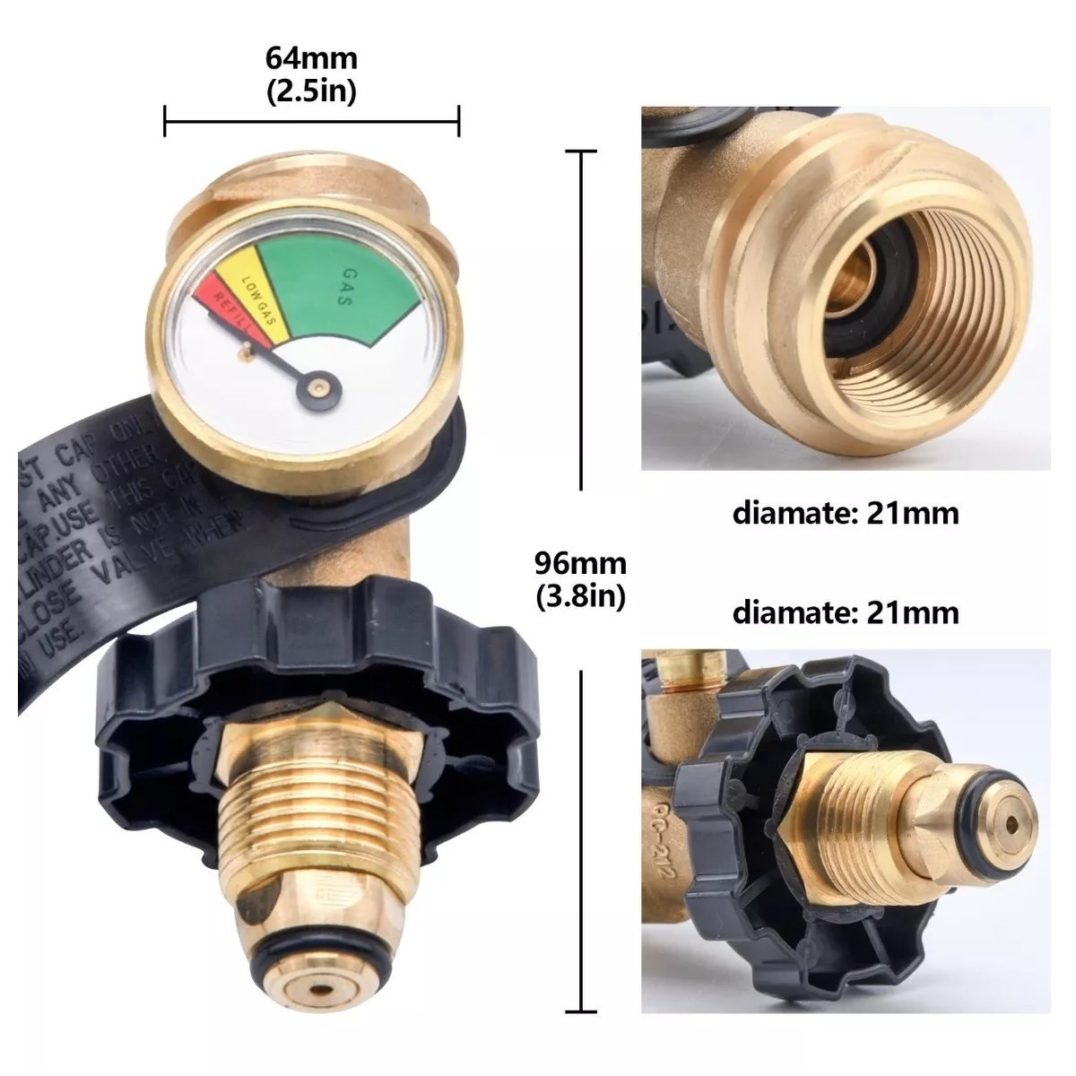 Manómetro Medidor Regulador Adaptador Para Tanque De Gas Lp