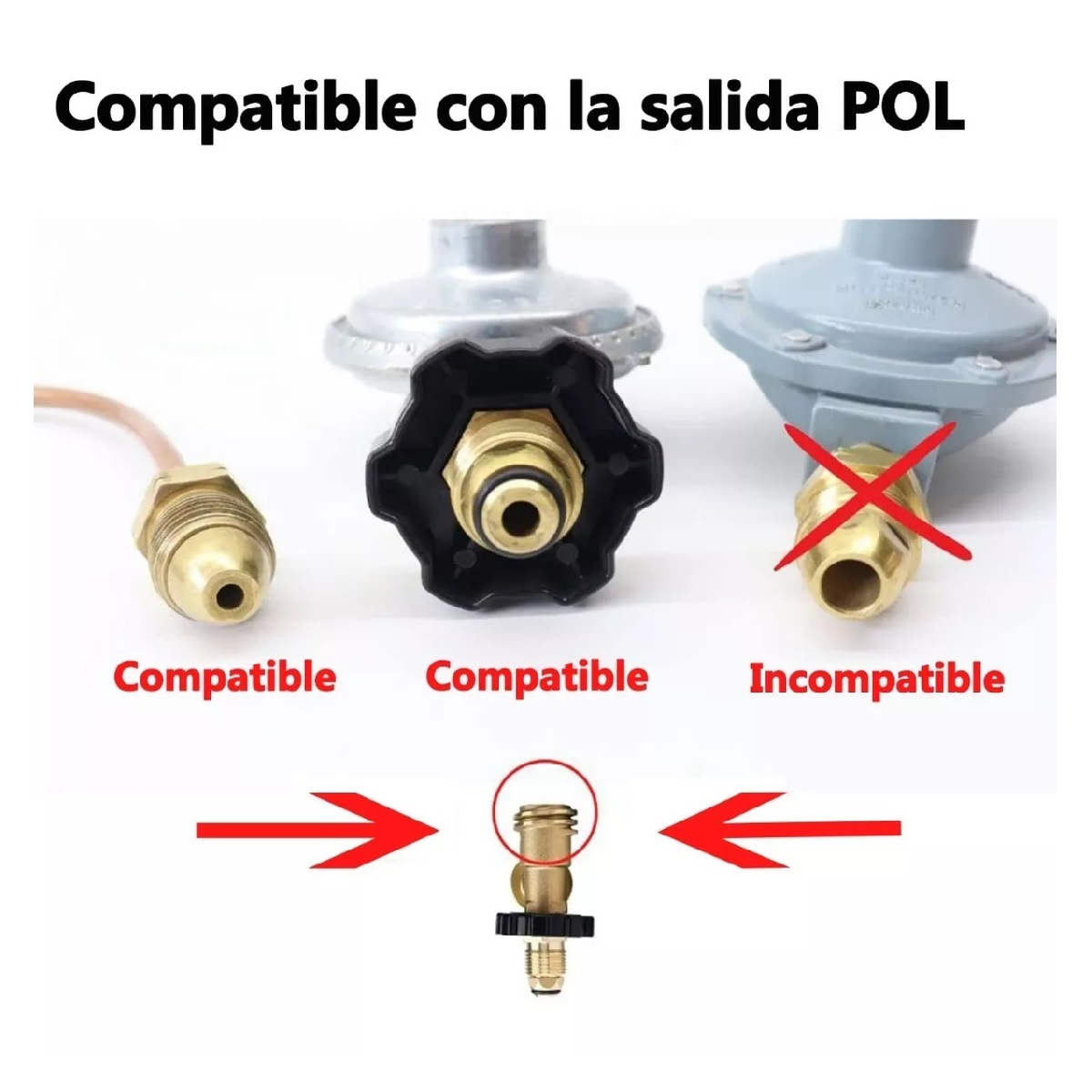 Manómetro Medidor Regulador Adaptador Para Tanque De Gas Lp