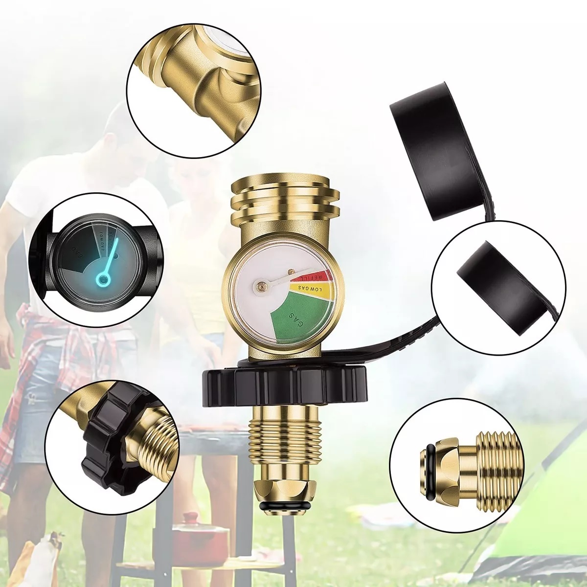 Manómetro Medidor Regulador Adaptador Para Tanque De Gas Lp