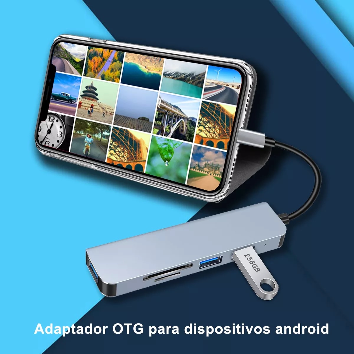  Adaptador Usb C Multi Puerto Usb 3.0 Sd Tf Tipo C Hub 5 En 1