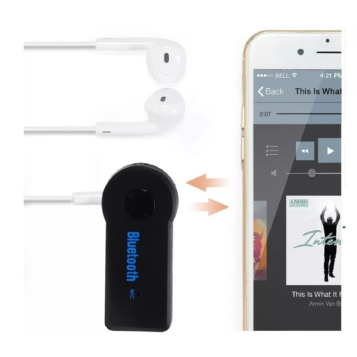 Receptor Auxiliar Bluetooth Aux 3.5 Auto Coche Manos Libres