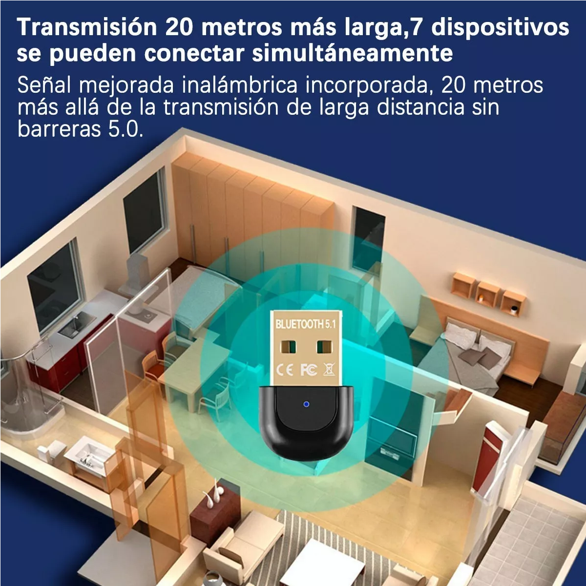 Mini Adaptador Bluetooth 5.1 Usb Dual Pc