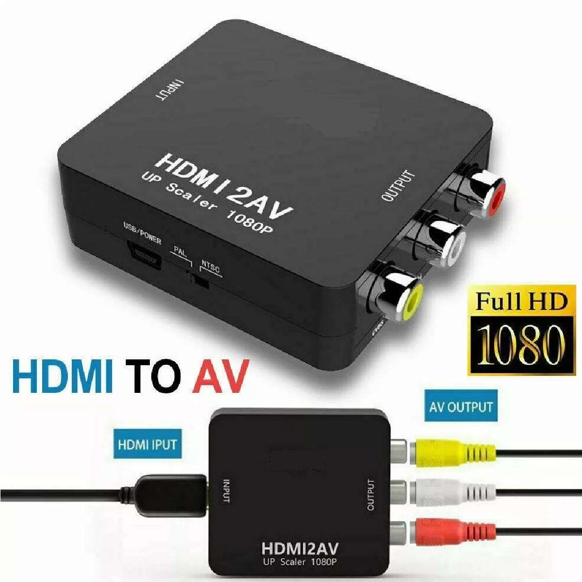 Convertidor Adaptador De Audio Y Video Tv Hdmi A Rca 1080