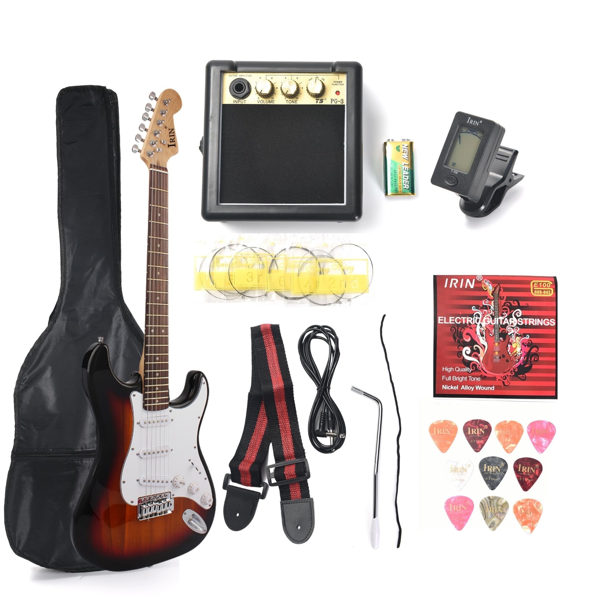 Combo Guitarra Electrica Strato Amplificador 15w Accesorios