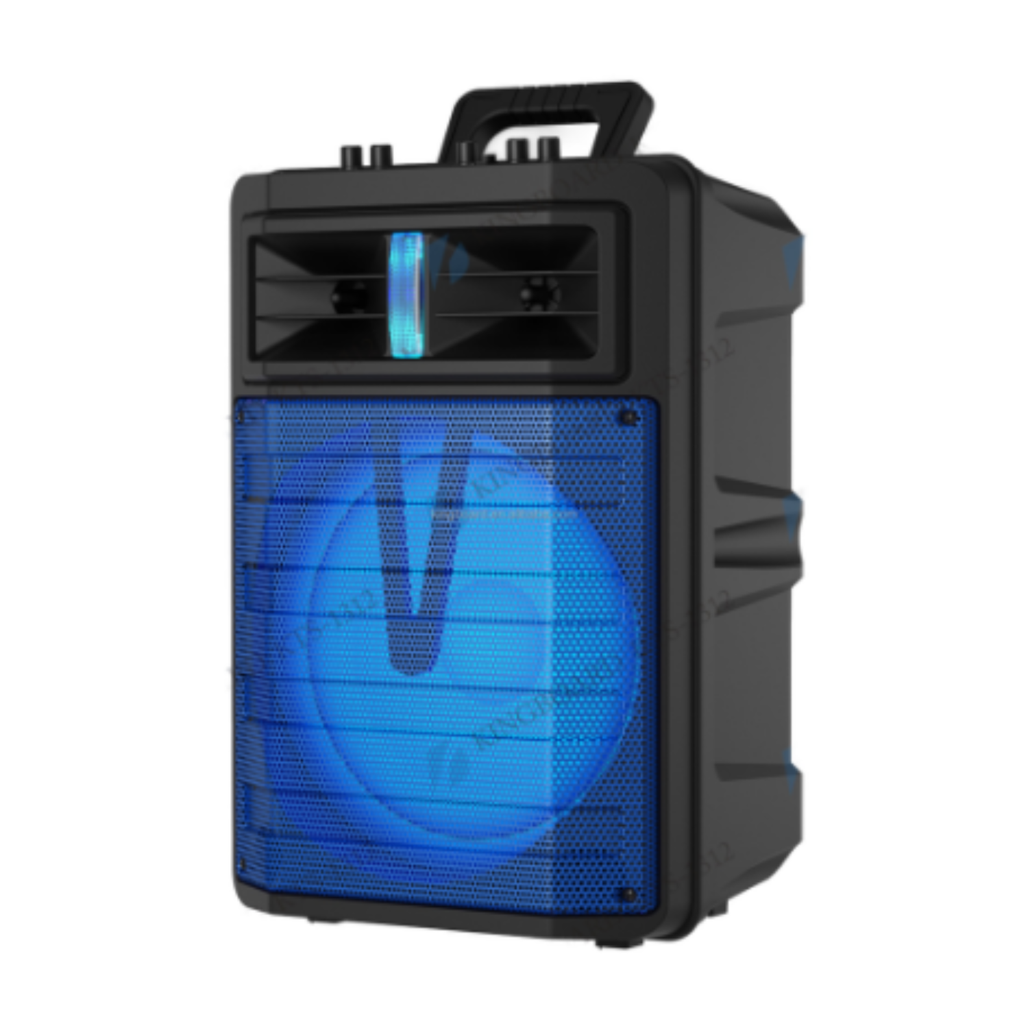 Bocina portátil bluetooth con luces led de colores de 12 pulgadas