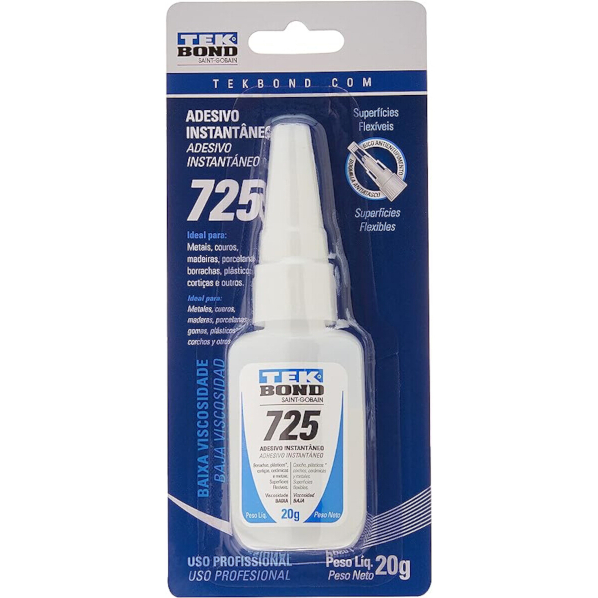 Adhesivo Instantáneo 725 Tek Bond 20g Tipo 495