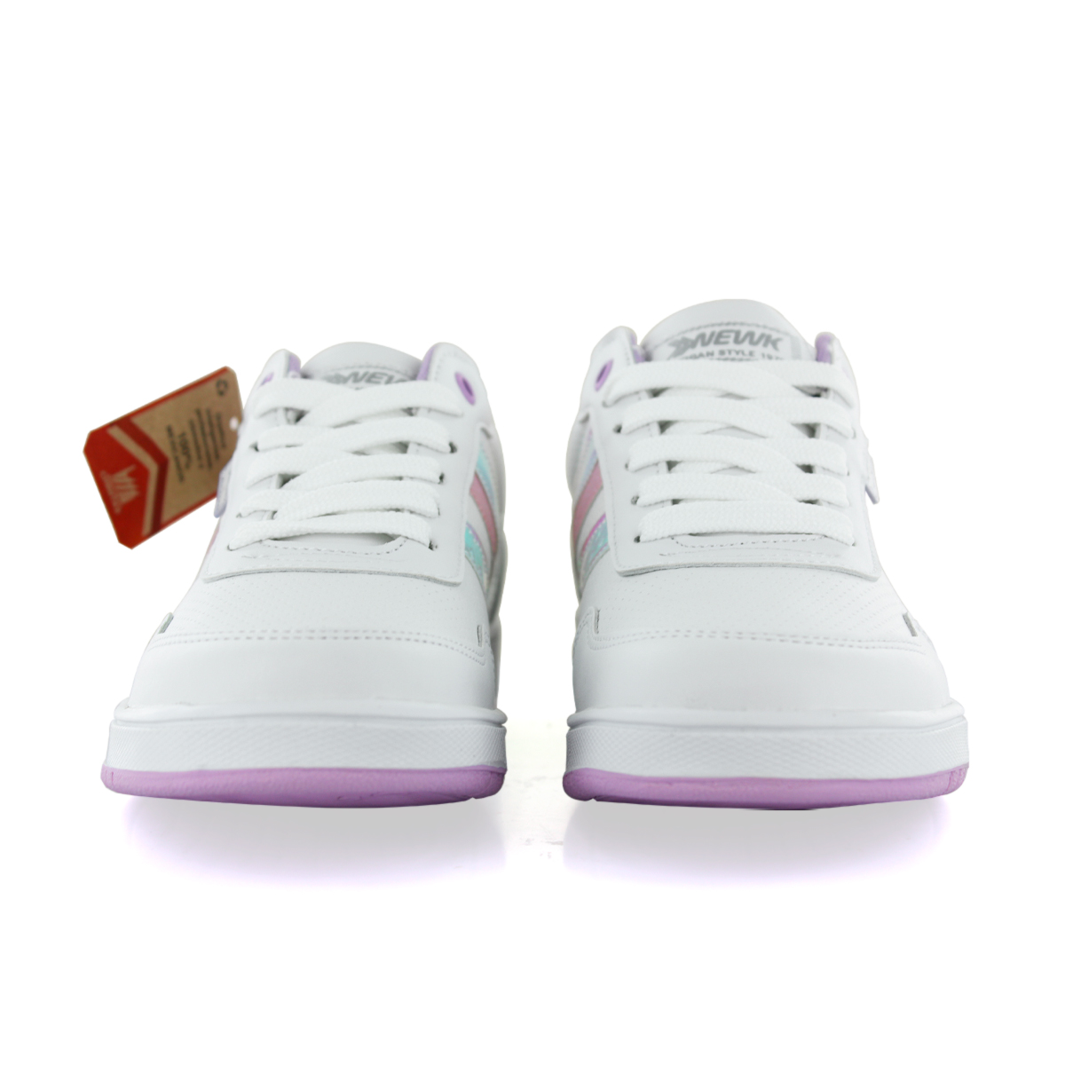 Tenis Newk Mujer Línea Zaprope Blanco Lila Tornasol.