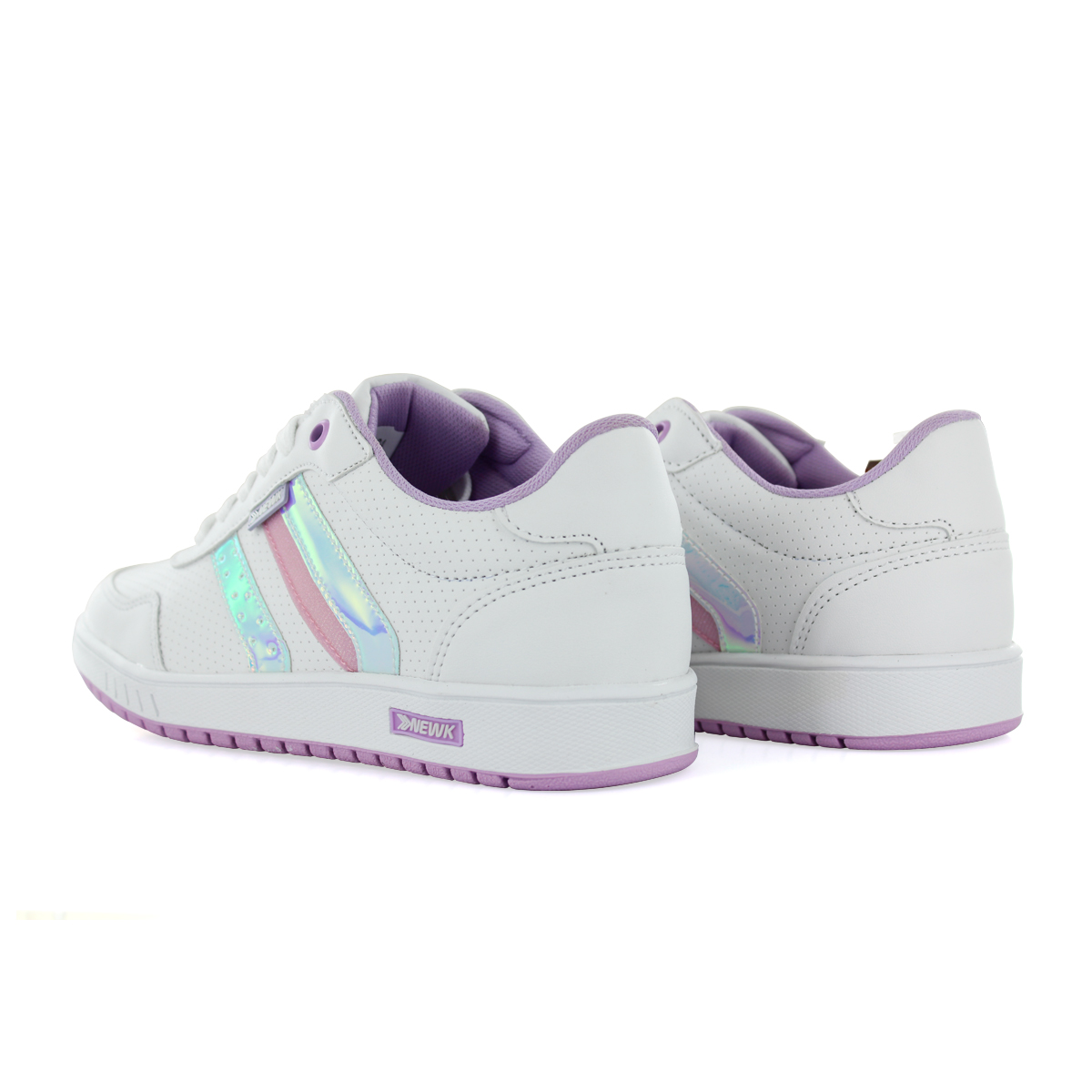 Tenis Newk Mujer Línea Zaprope Blanco Lila Tornasol.