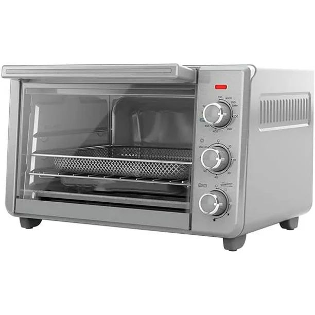 Horno Tostador Black and Decker con Freidora de Aire Plateado TO3217SS