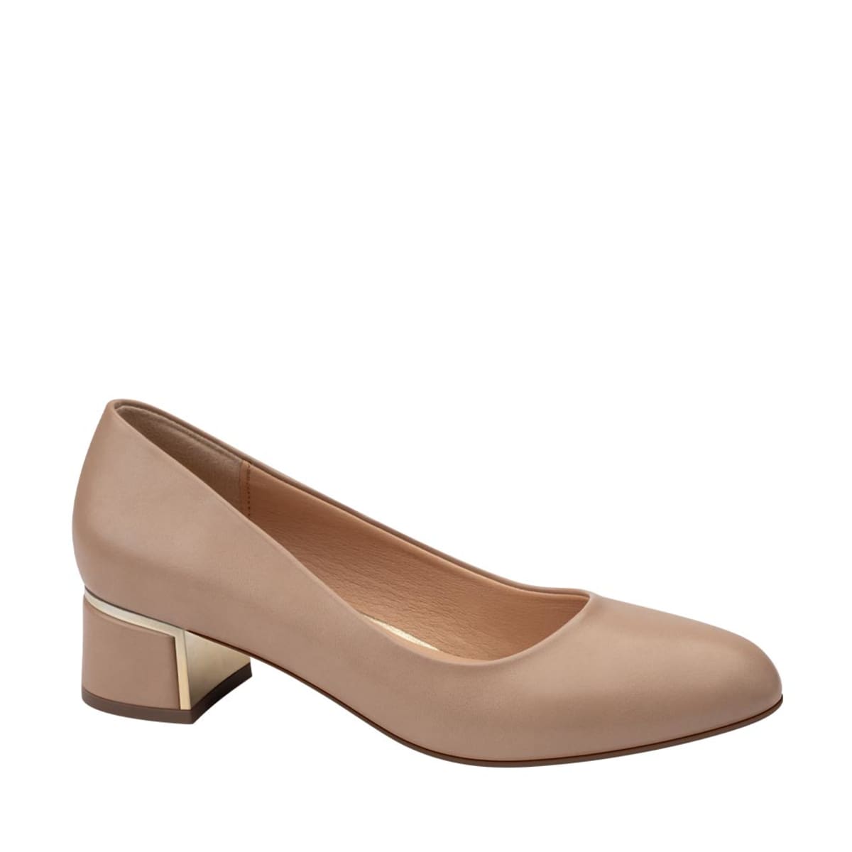 Zapatilla confort con placa en tacón bajo, color nude, marca Shosh, mod. 1084869