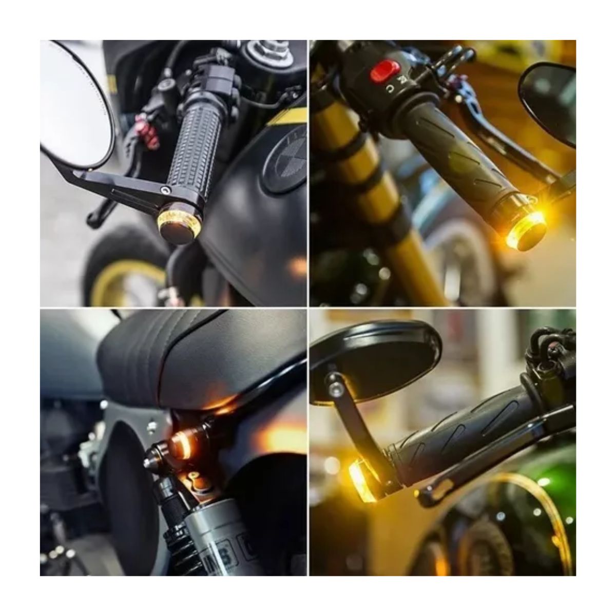 Luz Led Manillar Giro Para Puños Direccional De Motocicletas