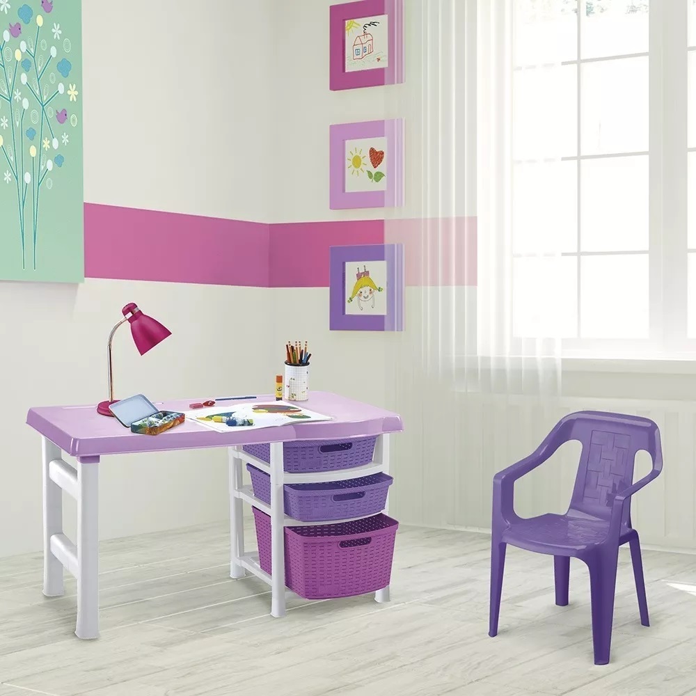 Mesa Escritorio Infantil Cómodo Para Tareas En Casa Niña