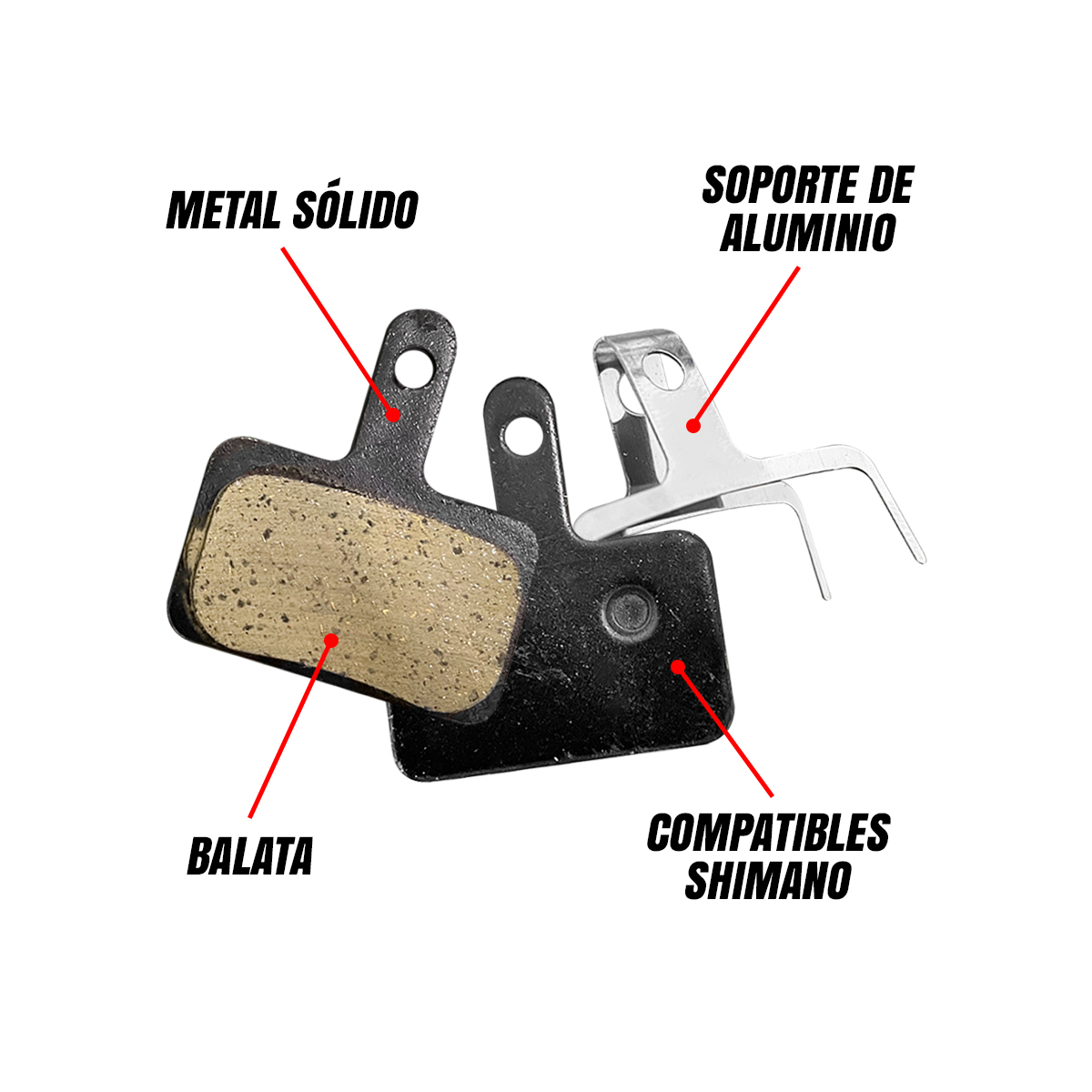 Balatas Pastillas Metal 4mm Para Bicicleta Freno De Disco