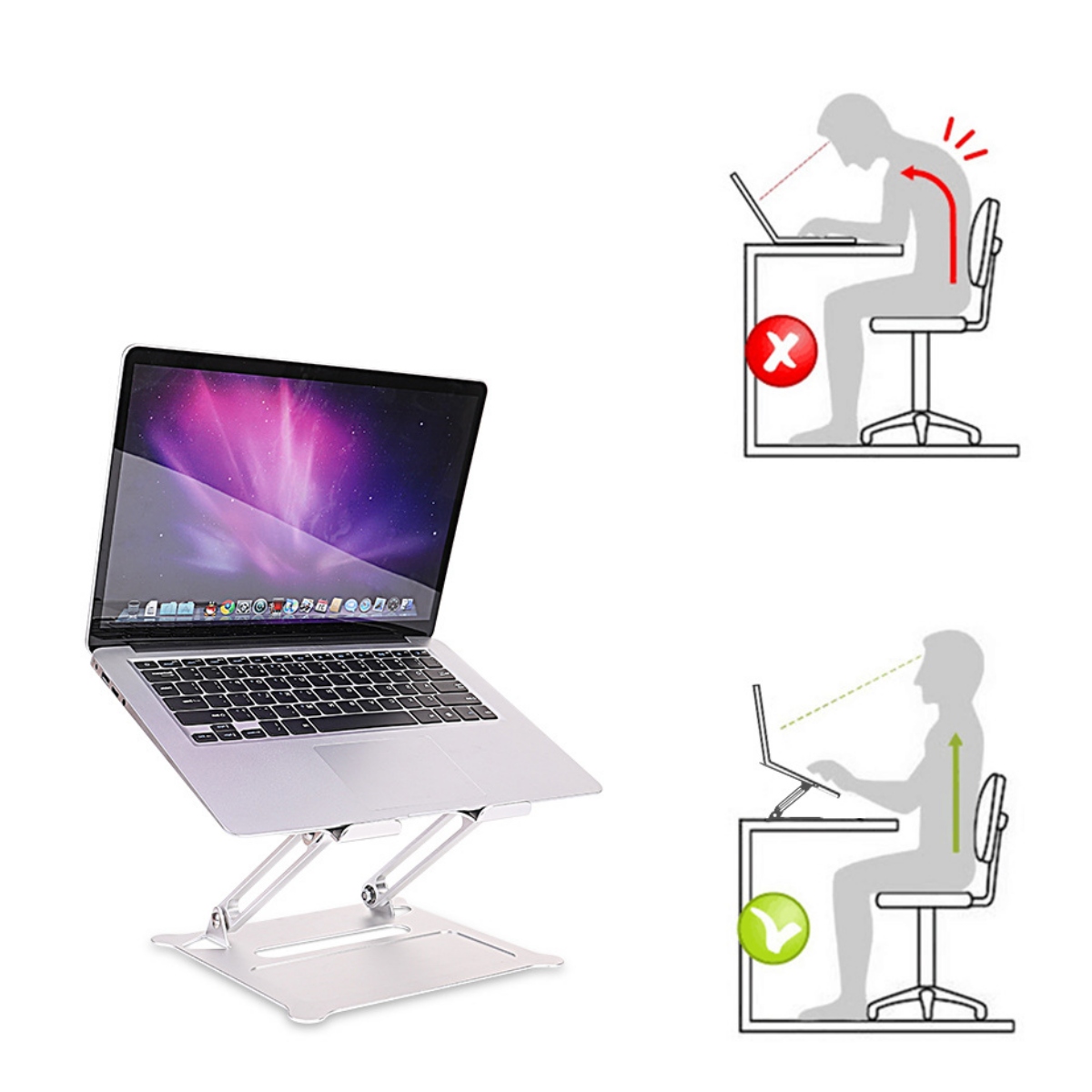 Soporte Ergonómico De Aluminio Desmontable Para Laptop