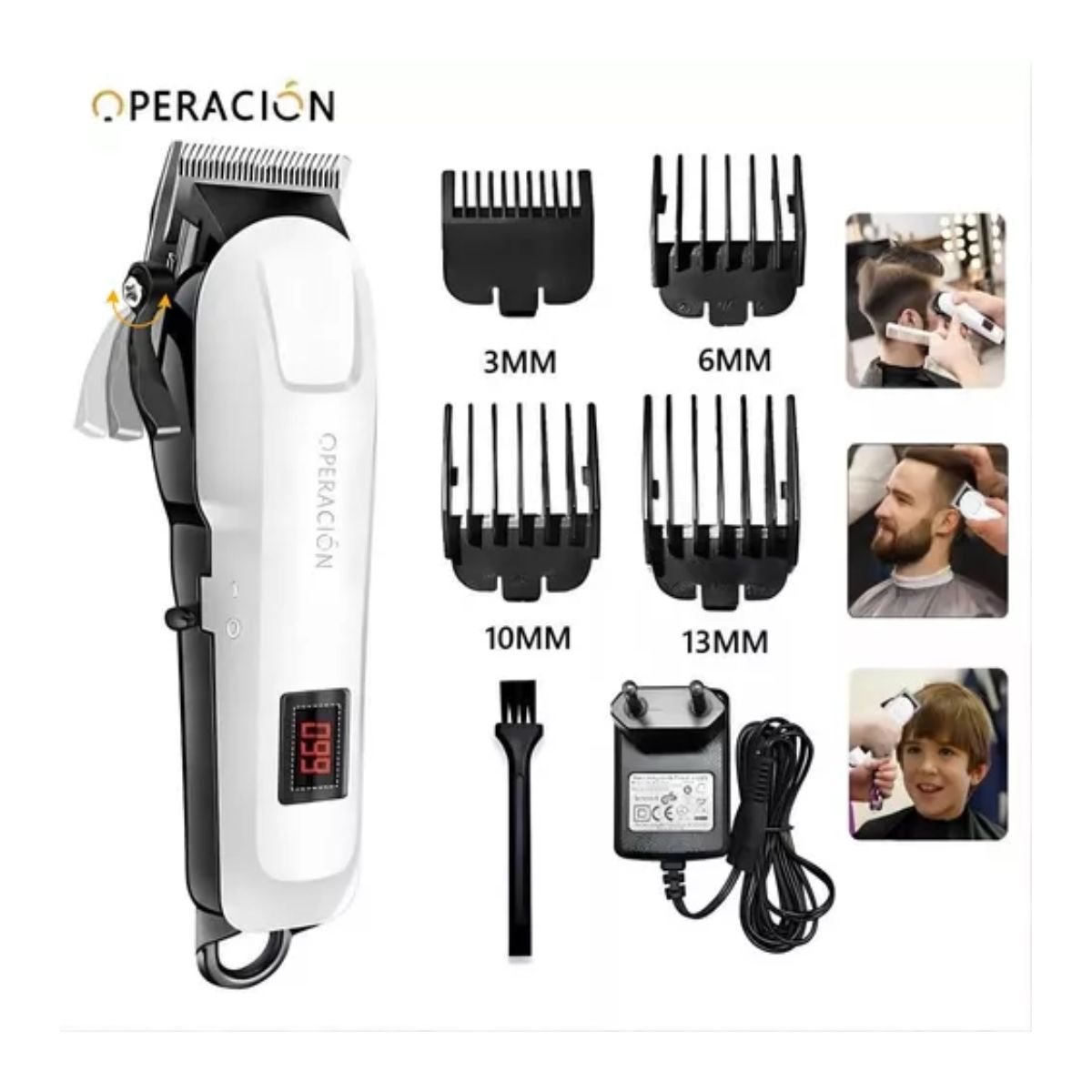 Maquina Para Cortar Cabello Cortadora De Pelo Profesional Blanca