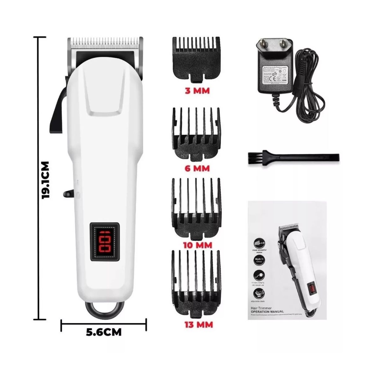 Maquina Para Cortar Cabello Cortadora De Pelo Profesional Blanca