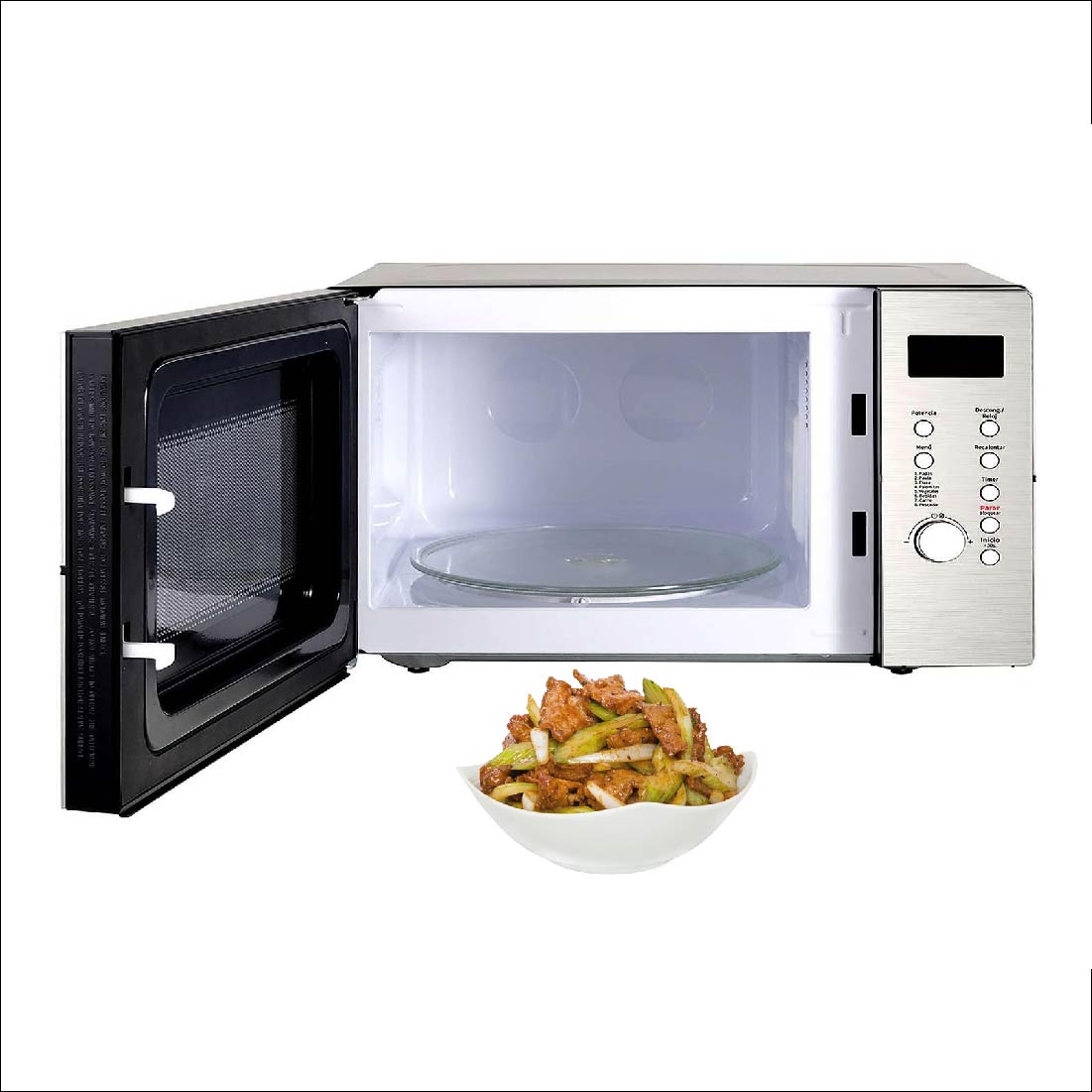 HORNO MICROONDAS 1.1P3 ABIERTO BOTON ACERO INOX WINIA