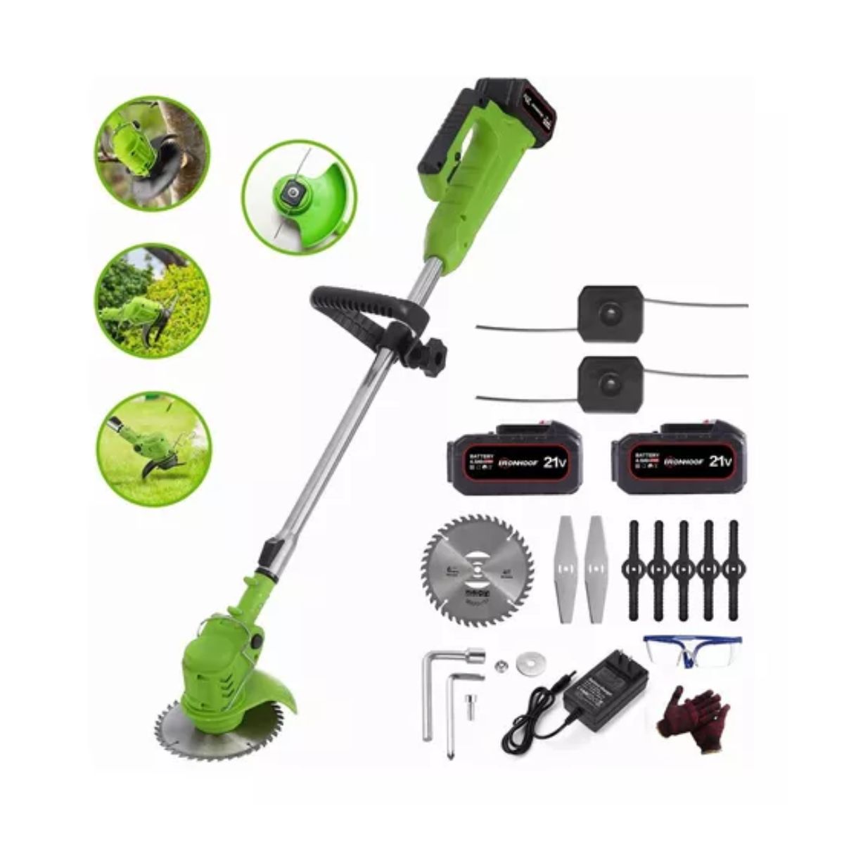 Desbrozadora Electrica Inalámbrica Portátil Podadoras Pasto Verde