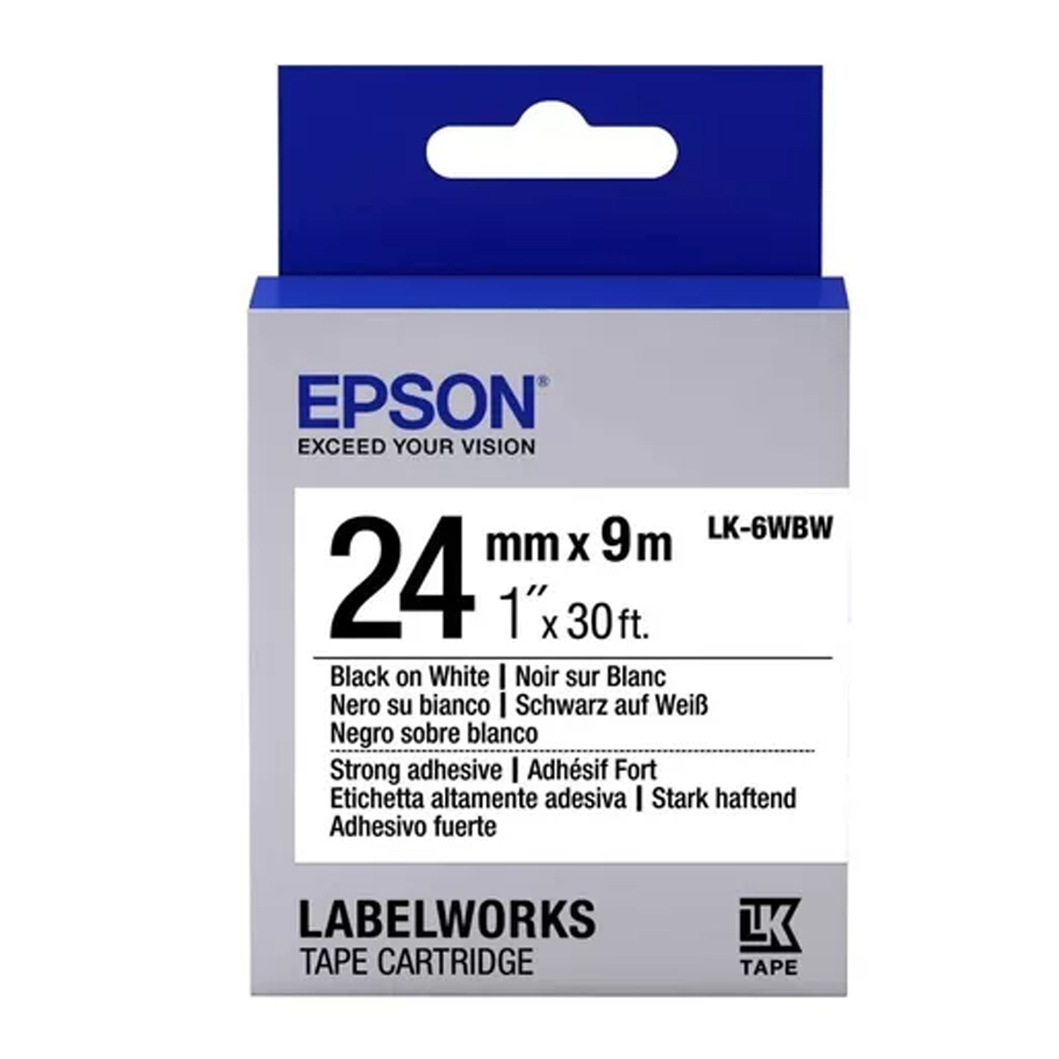 CINTA EPSON LK-6WBW 24mmX9m