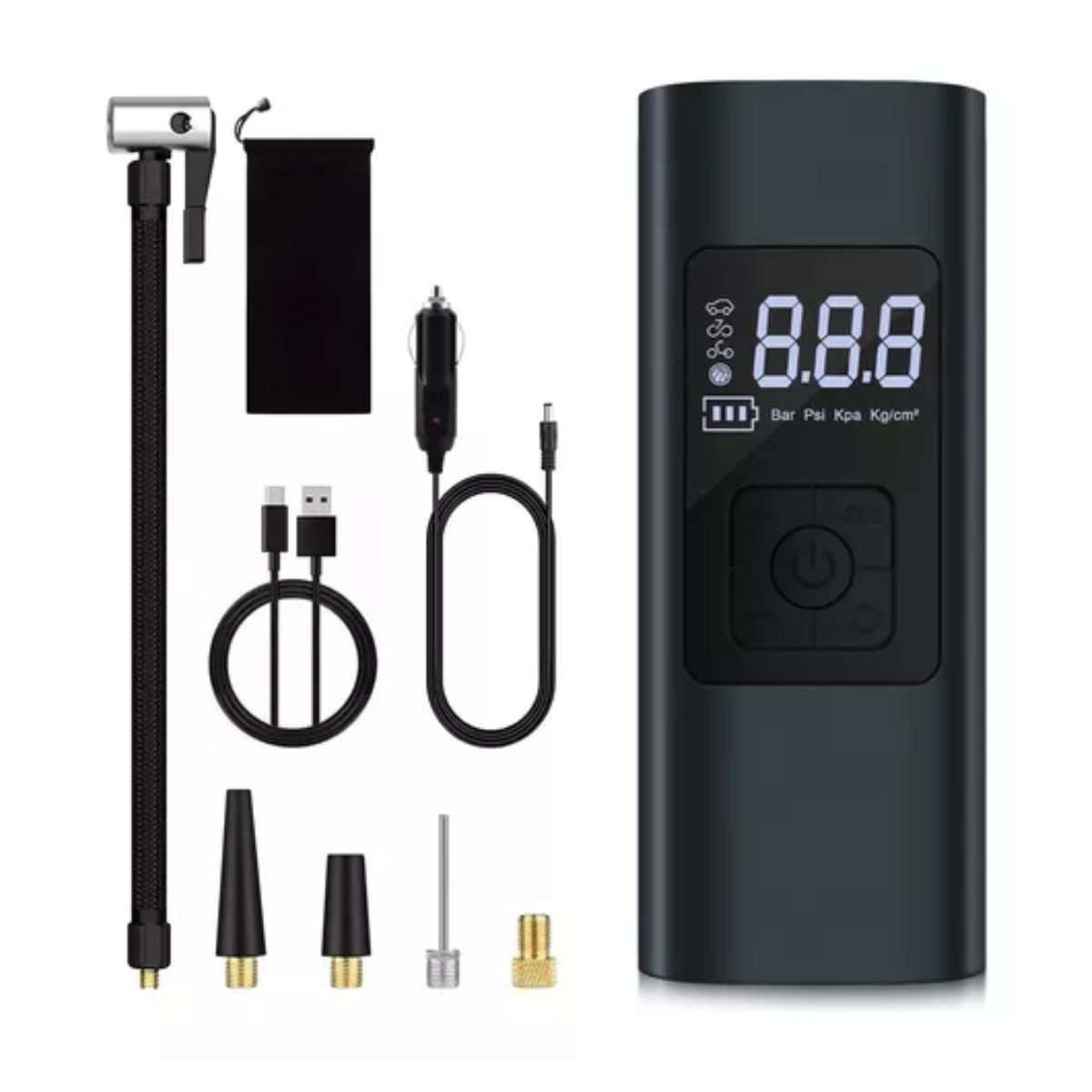 Bomba De Aire Inalámbrica Para Inflar Llantas Negro