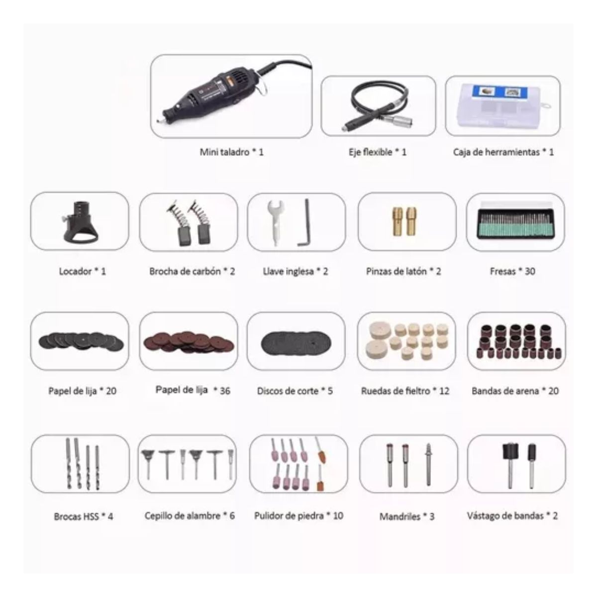 Mini Taladro Mototool Pulido Con 140 Accesorios Para Goxawee
