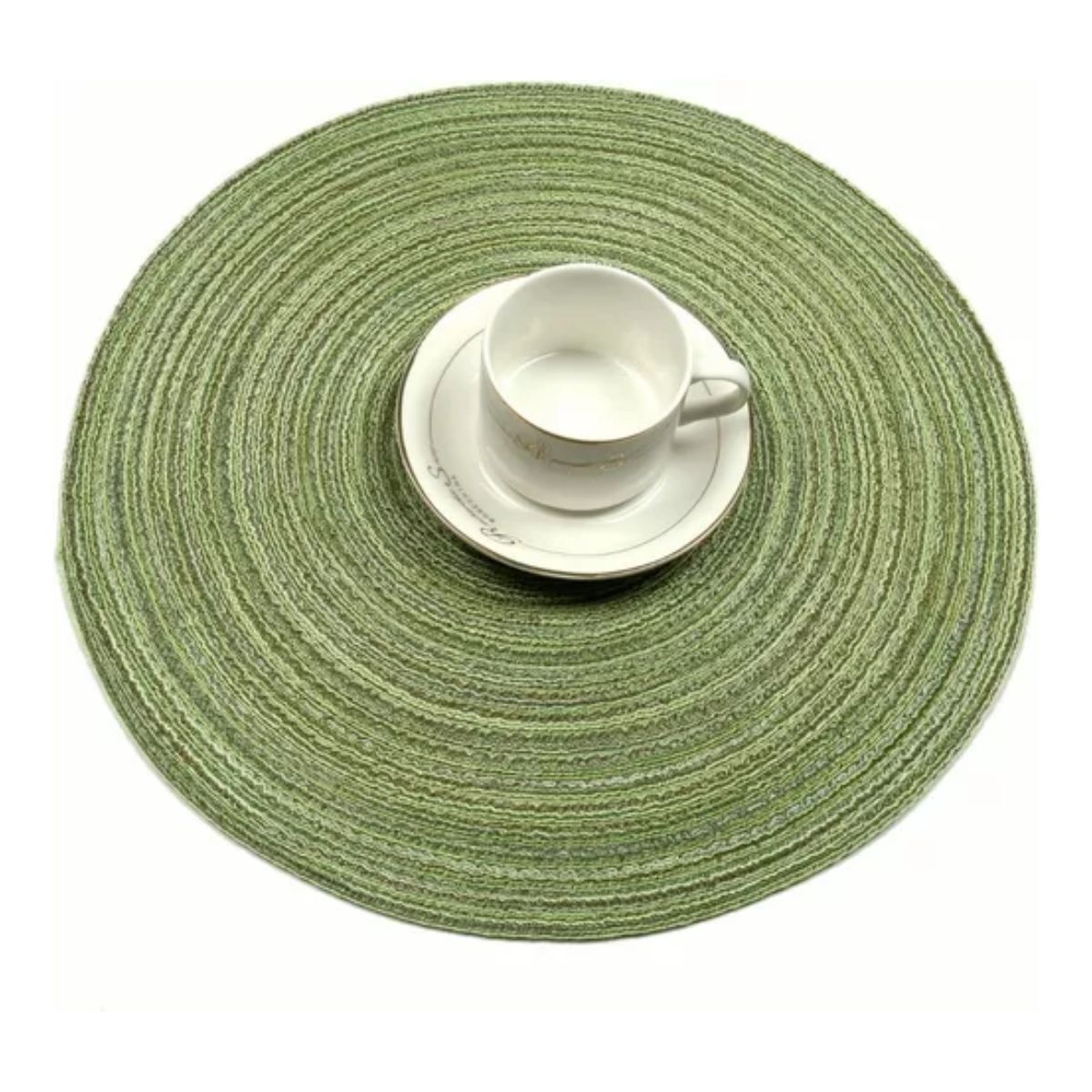 Set De 4 Manteles Individuales Redondos Trenzados Verde