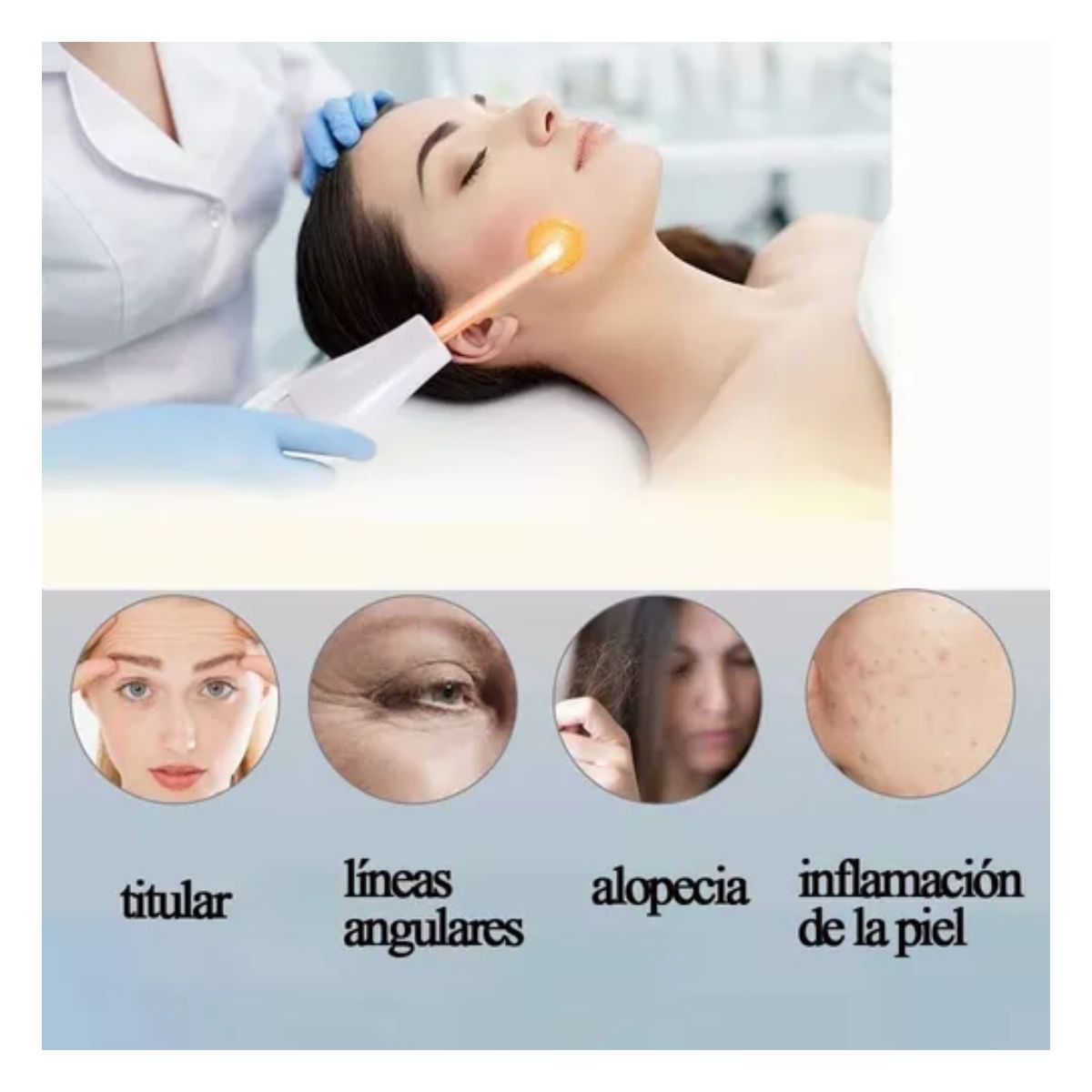 Máquina Terapia Piel De Alta Frecuencia, Facial Dispositivos Blanco