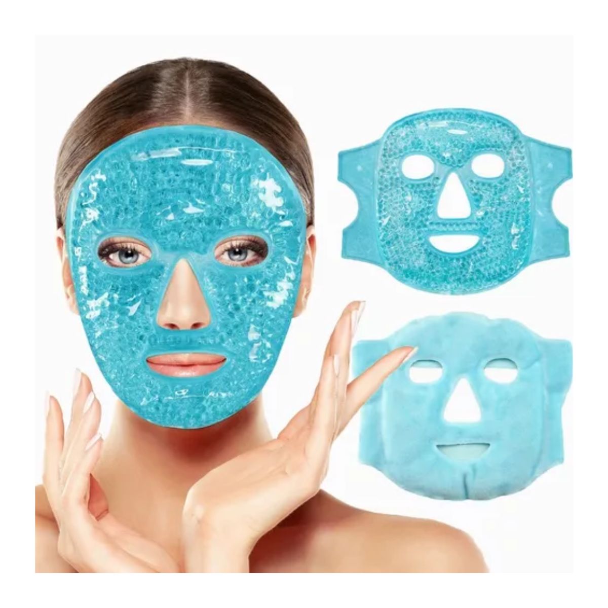 Mascarilla Facial De Hielo Hidrogel Relajante Frio/caliente Azul