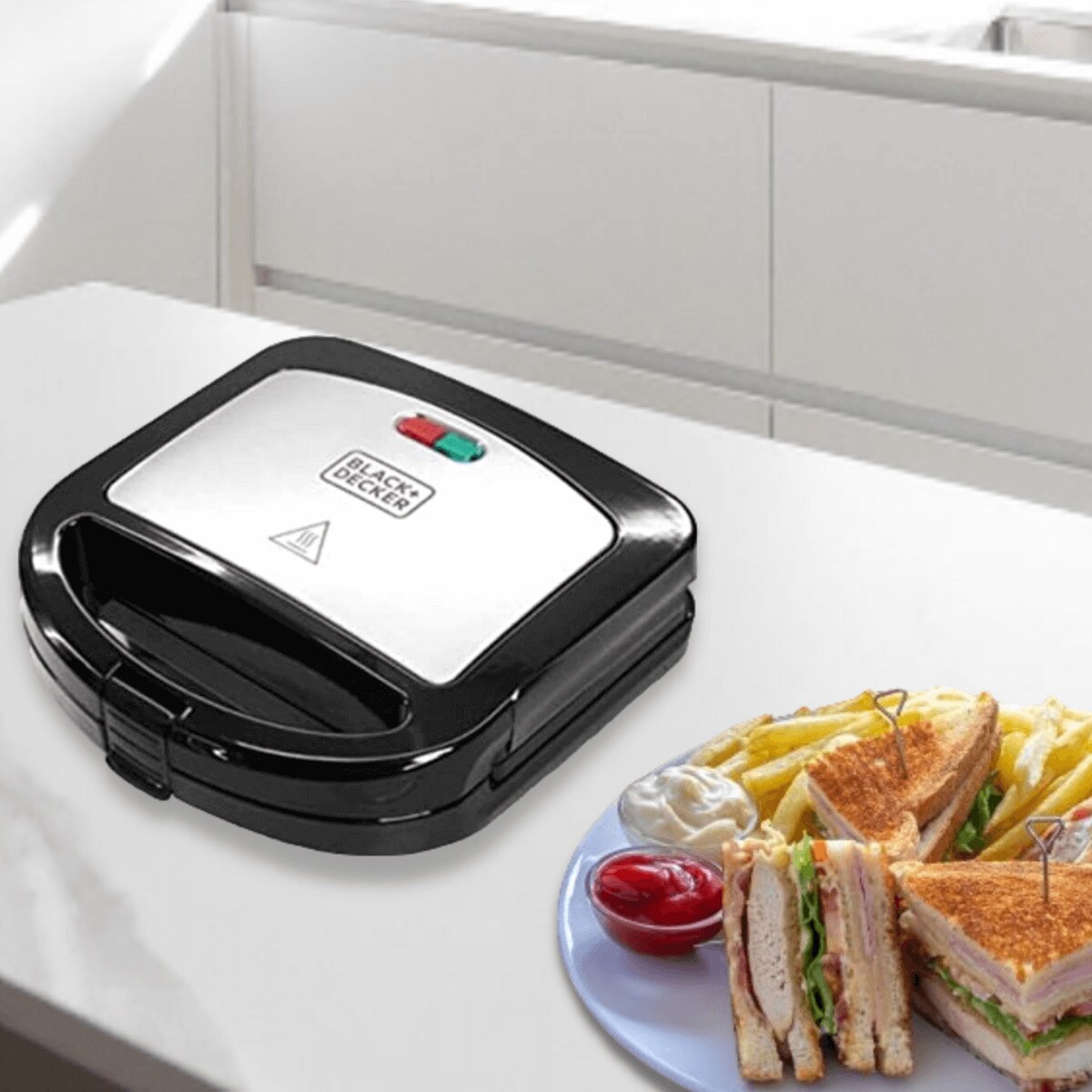 SANDWICHERA 2 SANDWICHES PLACAS ANTIADHERENTES NEGRO B&D