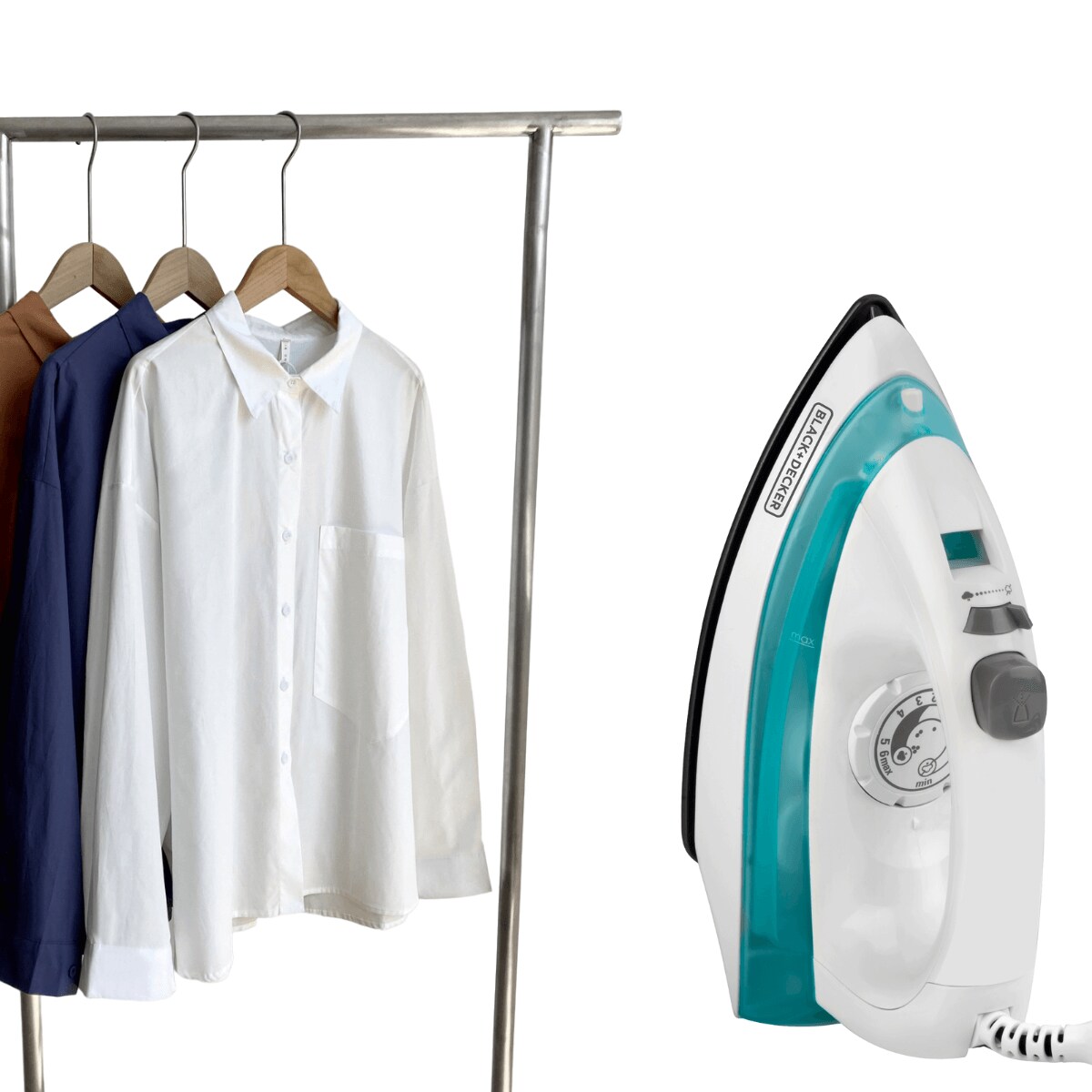 PLANCHA DE VAPOR SUELA ANTIADHERENTE BLANCO/AZUL B&D