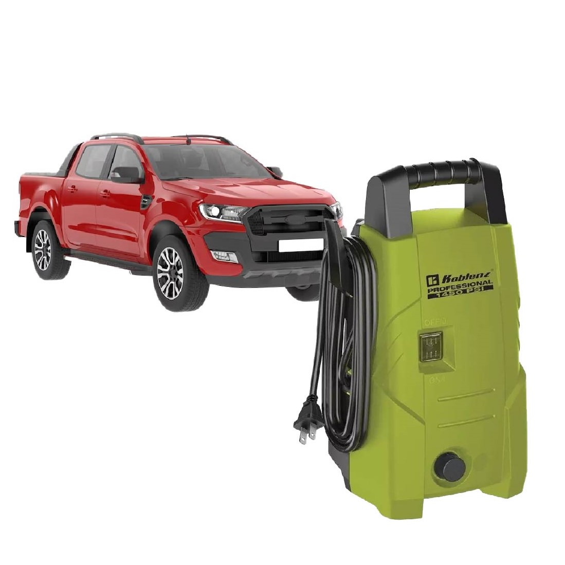 HIDROLAVADORA 120V 1450 PSI ACCESORIOS 5.5 L/MIN VERDE/NEGRO KOBLENZ