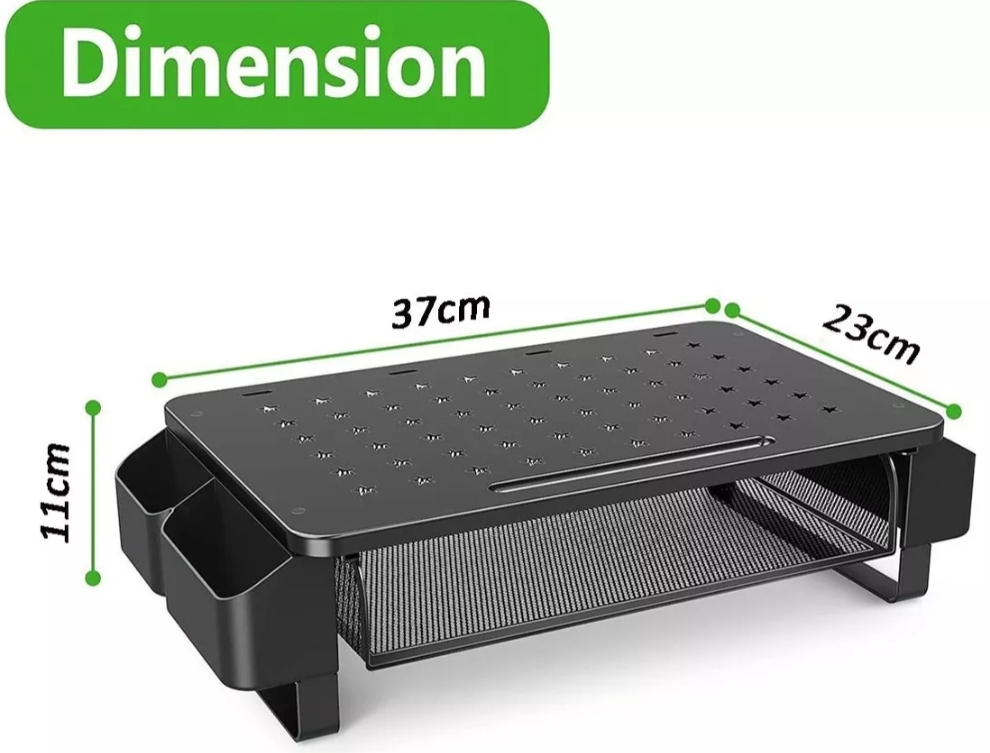 Soporte Elevador De Metal Para Monitor Con Cajón Organizador