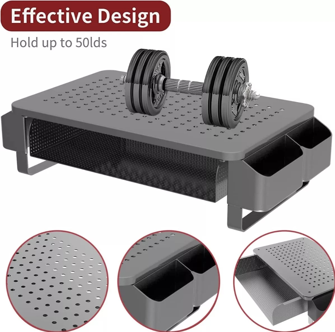 Soporte Elevador De Metal Para Monitor Con Cajón Organizador