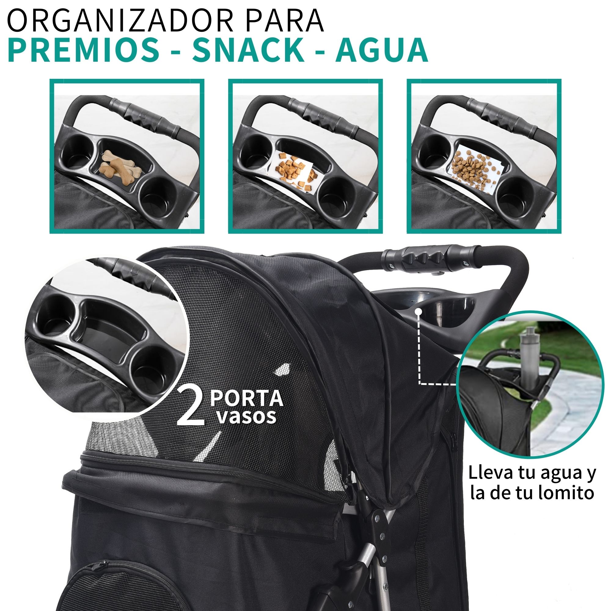Carriola Plegable Para Perro Gato Mascotas Transportadora 