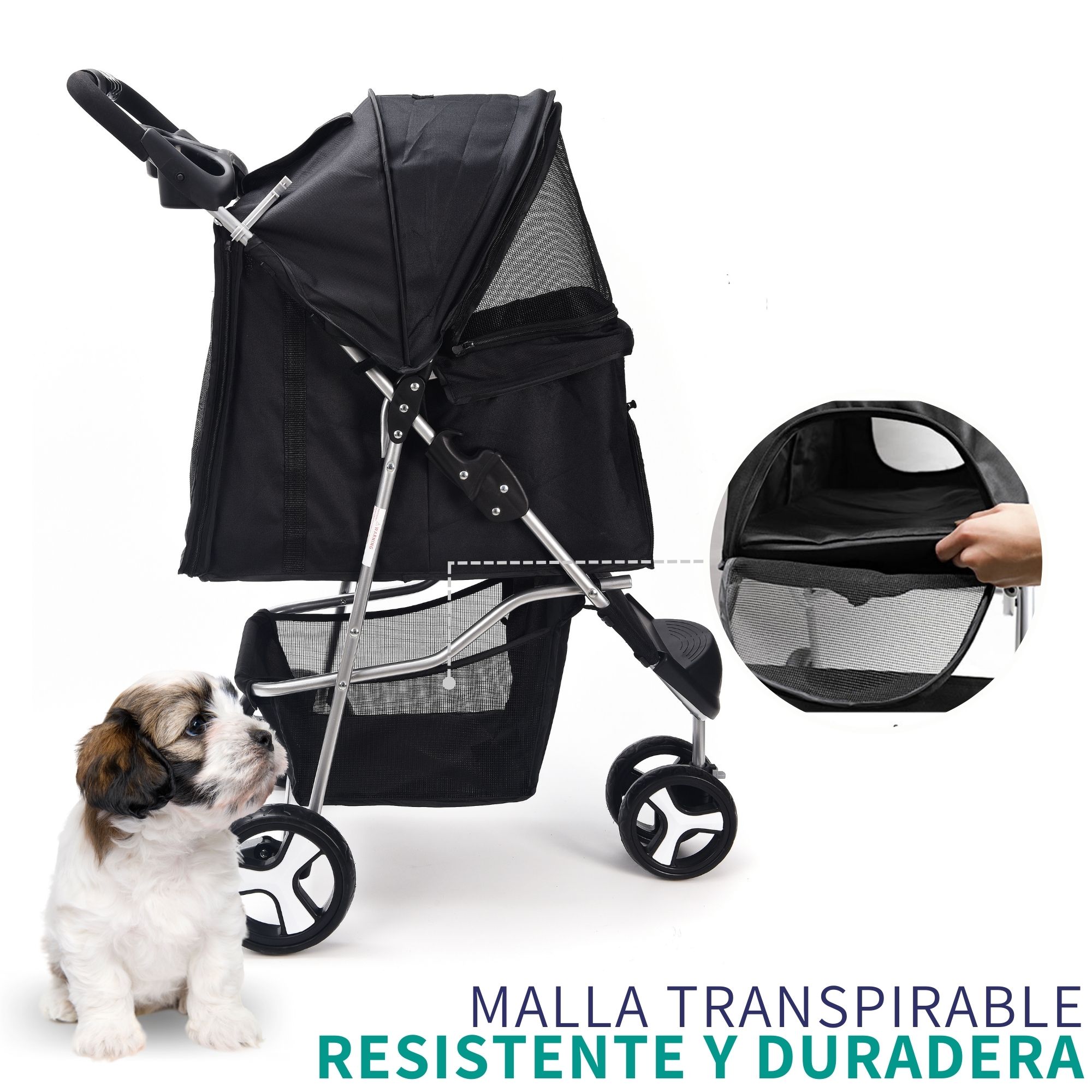Carriola Plegable Para Perro Gato Mascotas Transportadora 