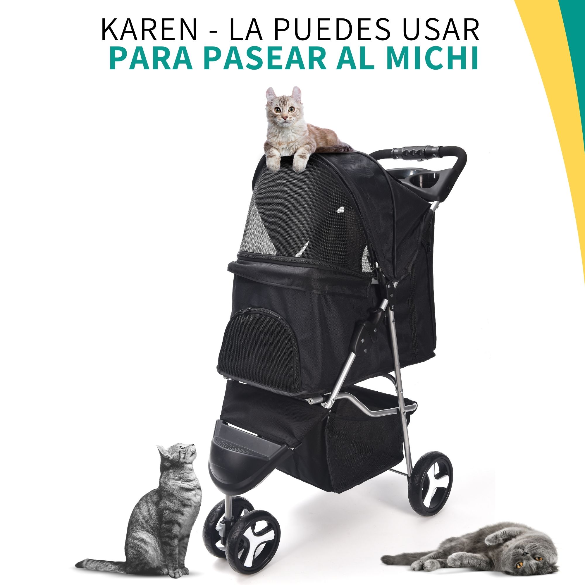 Carriola Plegable Para Perro Gato Mascotas Transportadora 
