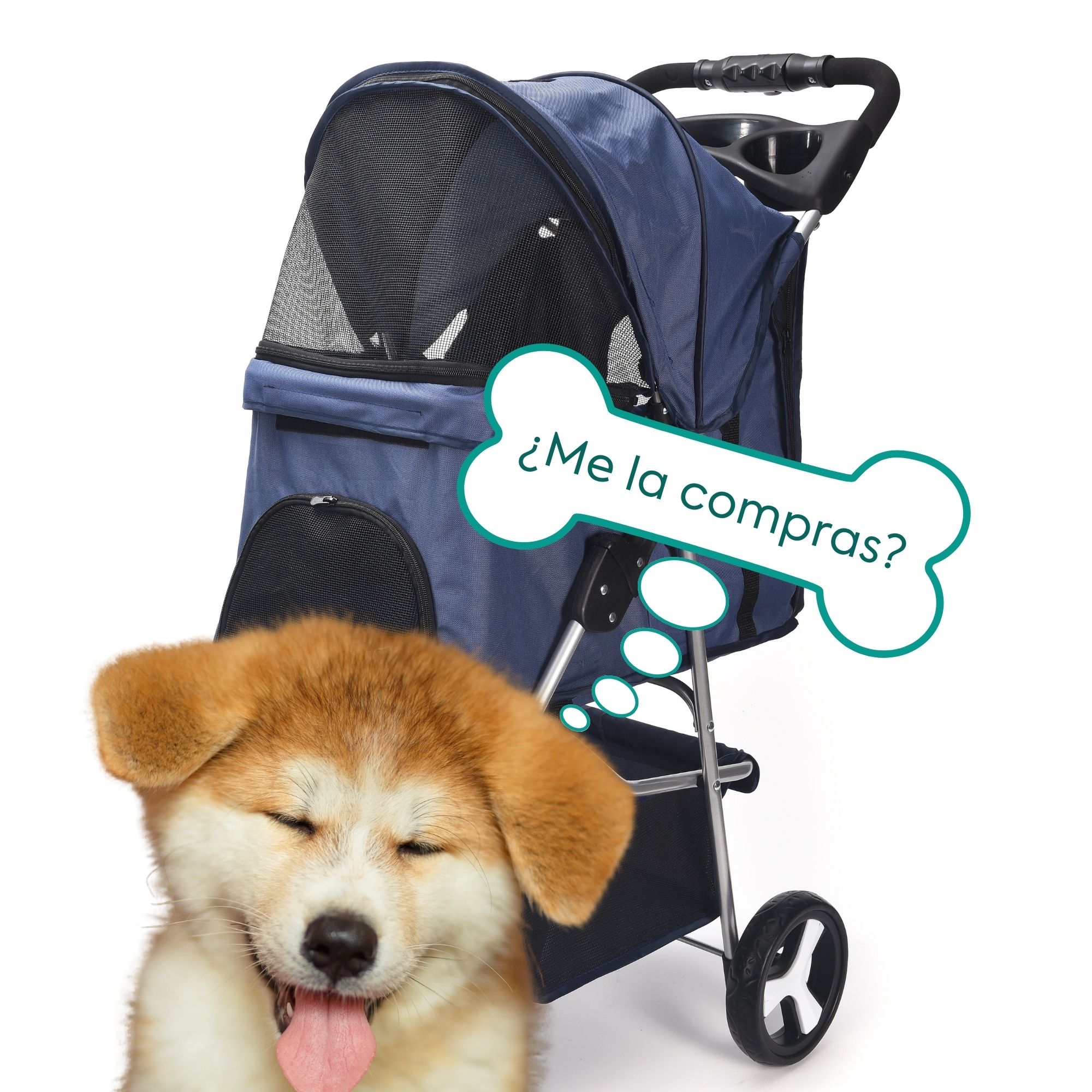 Carriola Plegable Para Perro Gato Mascotas Transportadora 