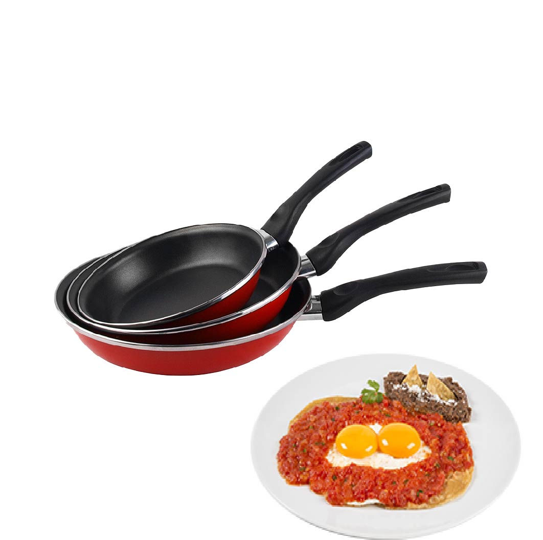 SARTENES DE ACERO INOXIDABLE 18CM 20CM 24CM ROJO MAGEFESA