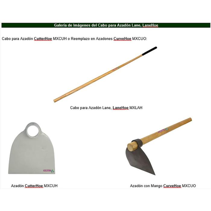 Mango para Azadón para Cortar Pasto MXLAH-001-21 54" Medida del Mango Madera Ergonómico LaneHoe