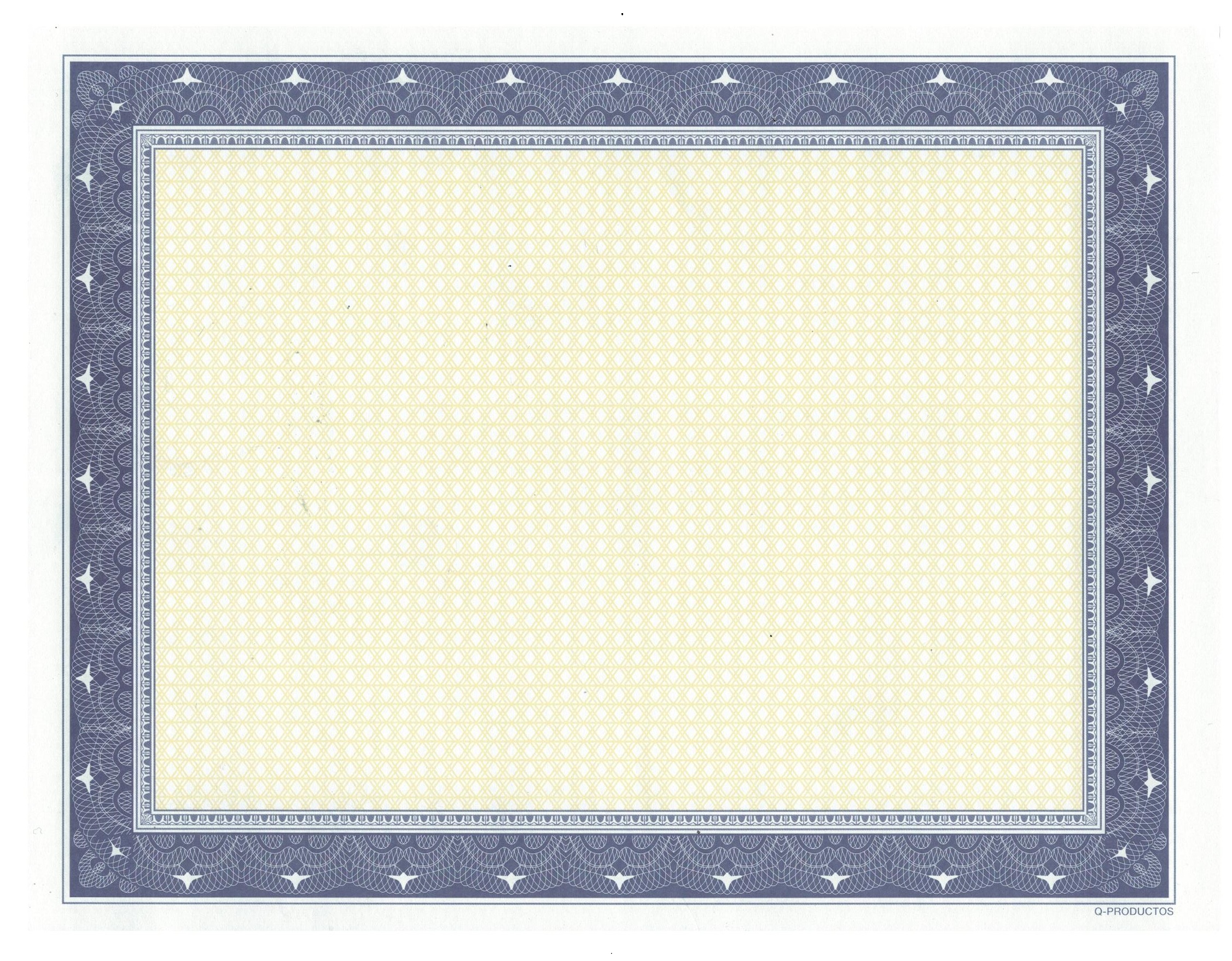 Papel impreso para diplomas y/o Certificados color azul (50 Hojas)