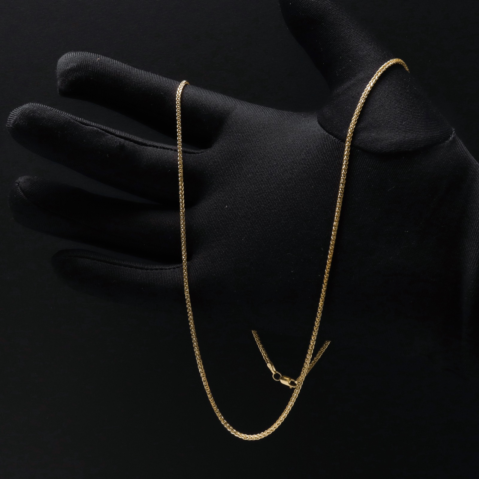 Cadena Espiga Italiana Oro 10k Kilates 60cm - 2mm + Estuche