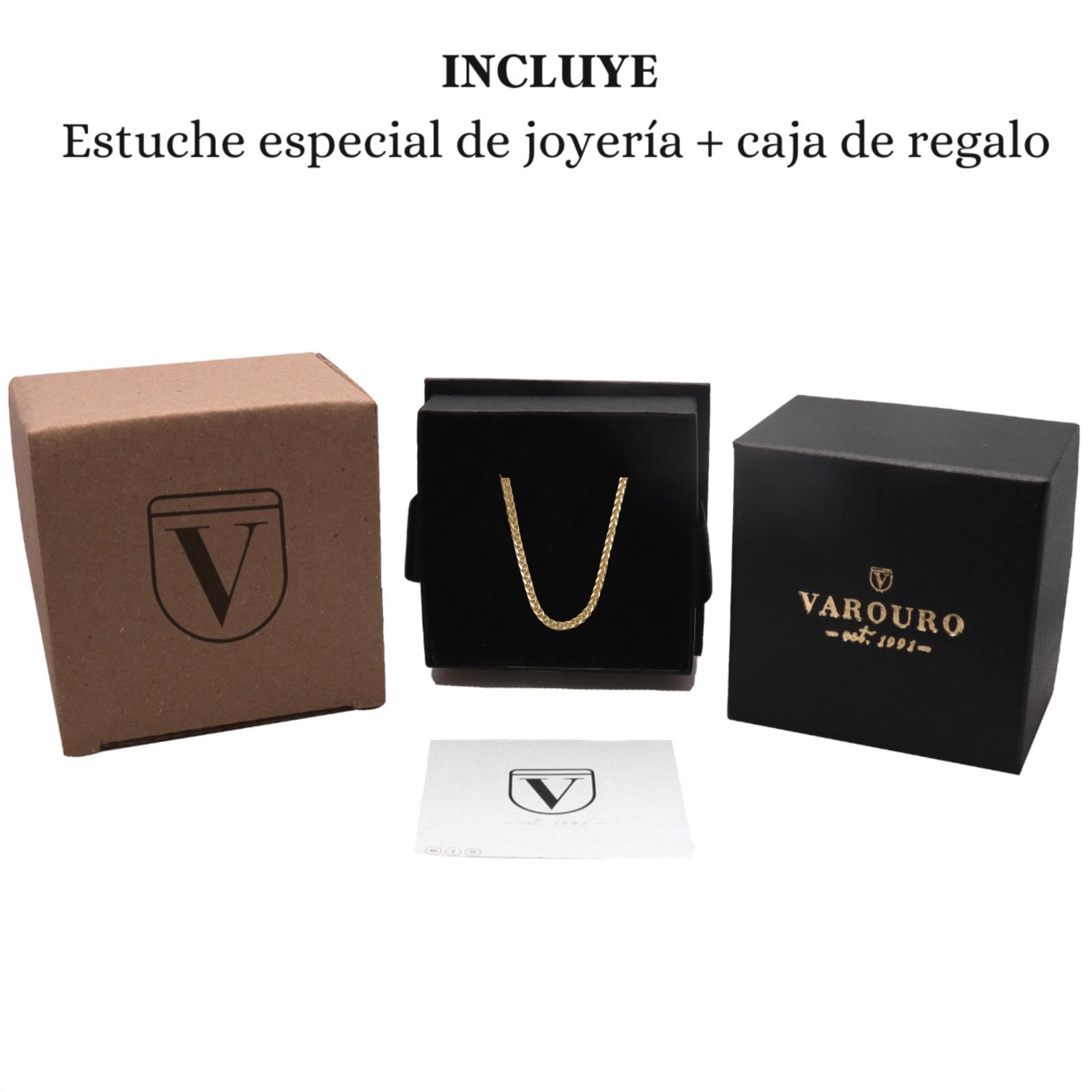 Cadena Espiga Italiana Oro 10k Kilates 60cm - 2mm + Estuche