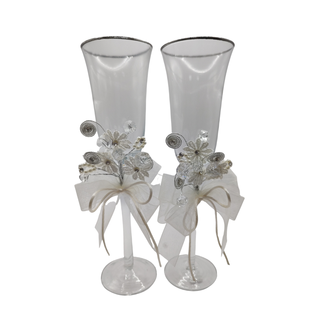 Set 2 Copas de Cristal para Brindis Boda