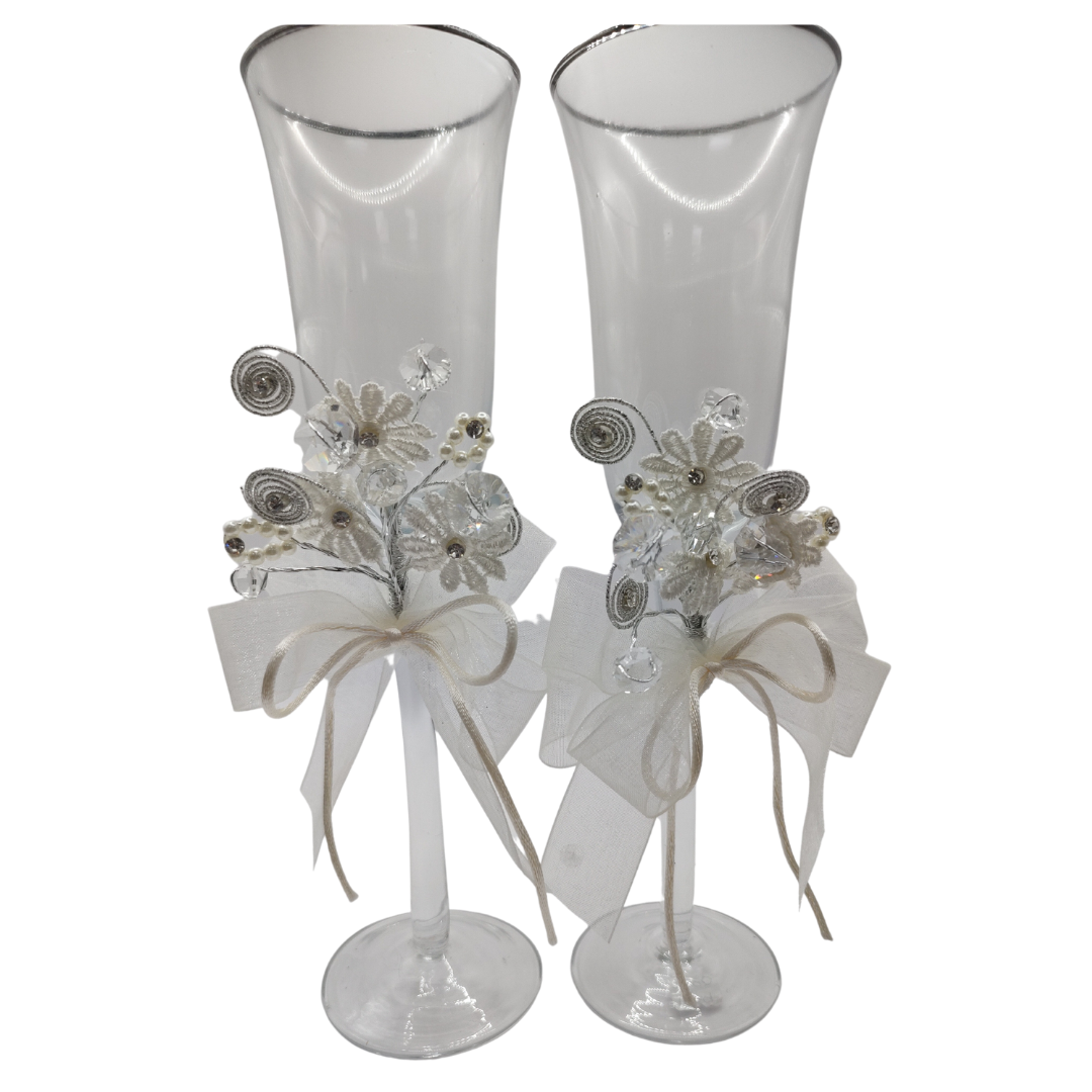 Set 2 Copas de Cristal para Brindis Boda
