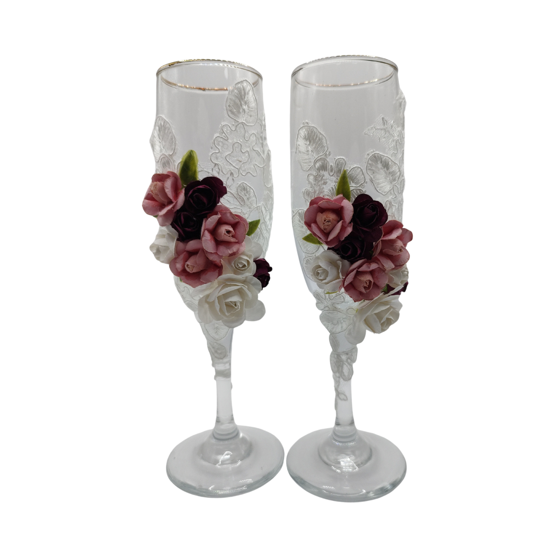 Set De Copas, Pala y Cuchillos Para Boda (2528)