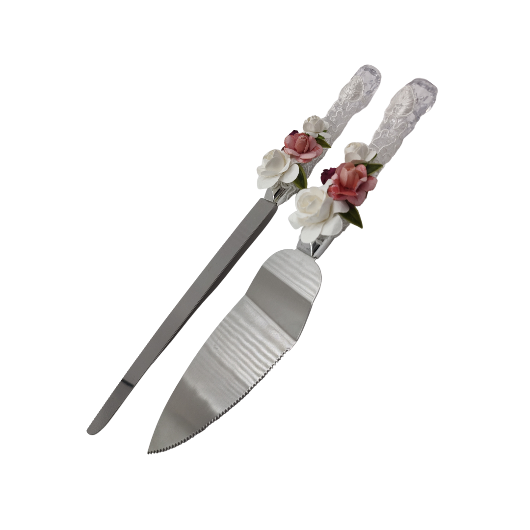 Set De Copas, Pala y Cuchillos Para Boda (2528)
