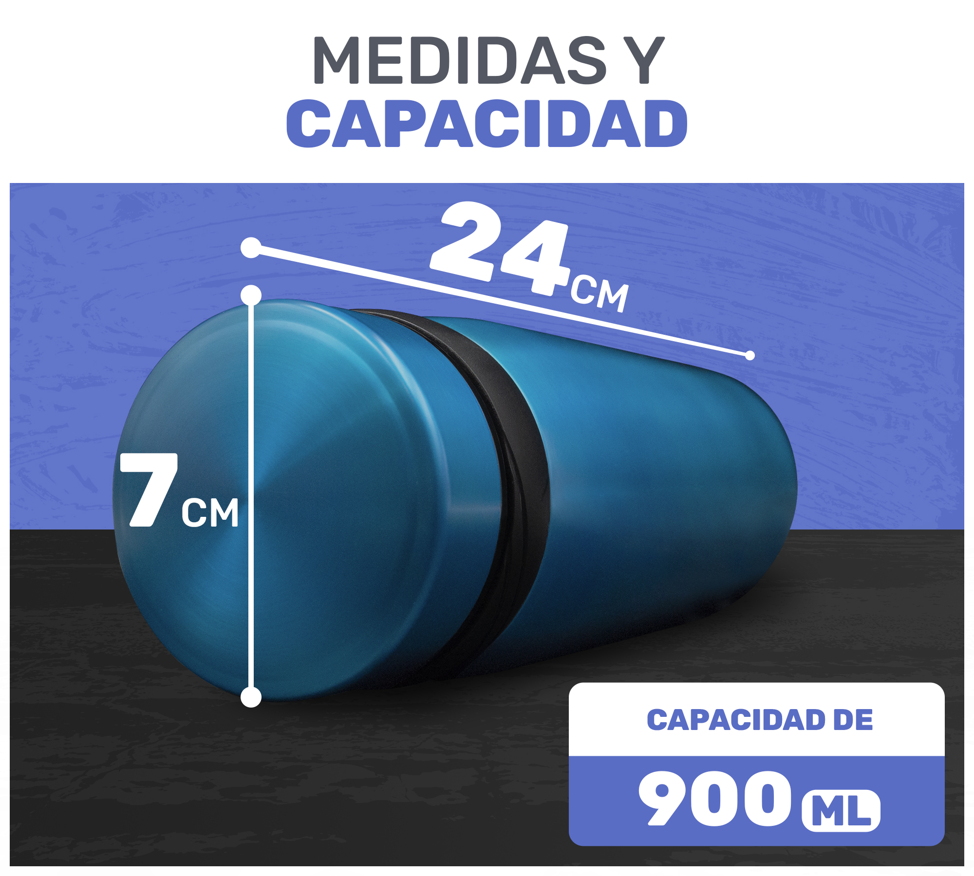 Termo de Acero Inoxidable 900 ml Botella Termica para Agua o Cafe con Aislamiento de Doble Pared y Tapa Hermetica Antiderrame (AZUL)