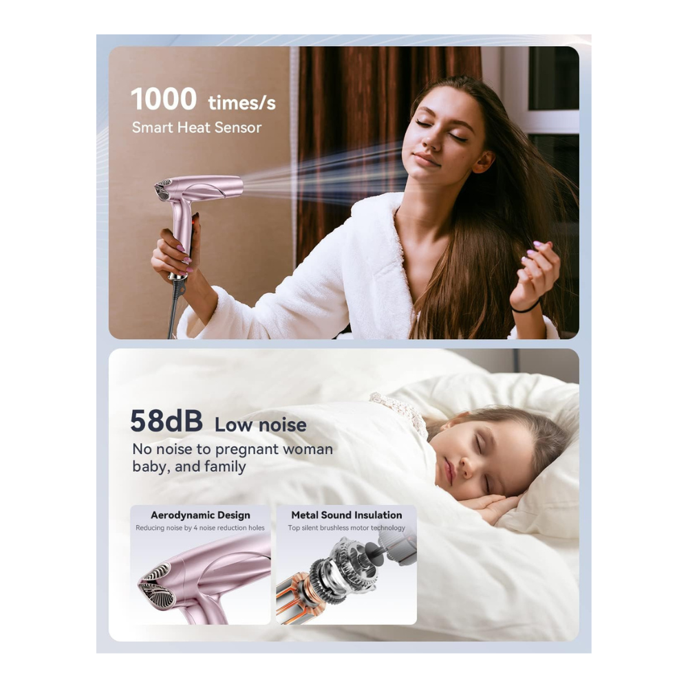 Secadora Profesional Para Cabello Llano Ll-pc001 1400w Rosa