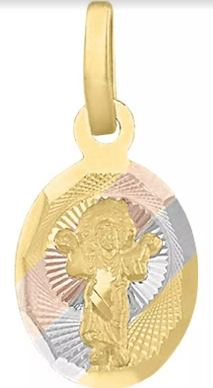 Medalla Mini Oval Niño Divino En Oro De 10 K + Obsequio
